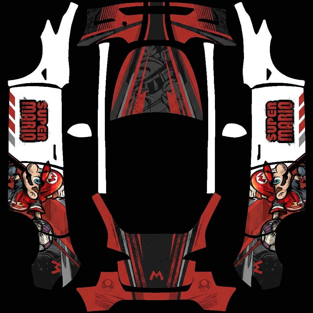 还原参考图上的效果 Tesla Model Y wrap texture - 还原参考图上的效果