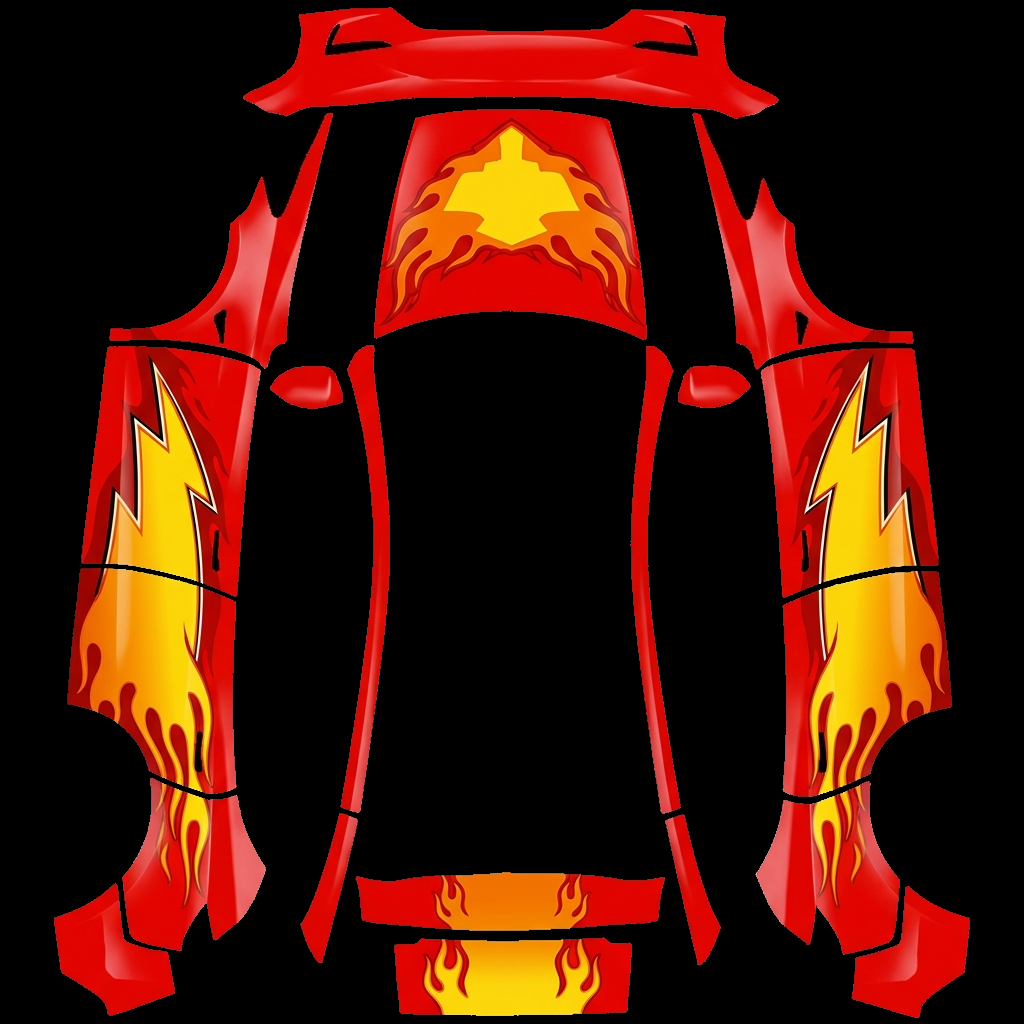 赛车总动员，闪电麦昆车身涂装风 Tesla Model Y 焕新版 wrap texture - 赛车总动员，闪电麦昆车身涂装