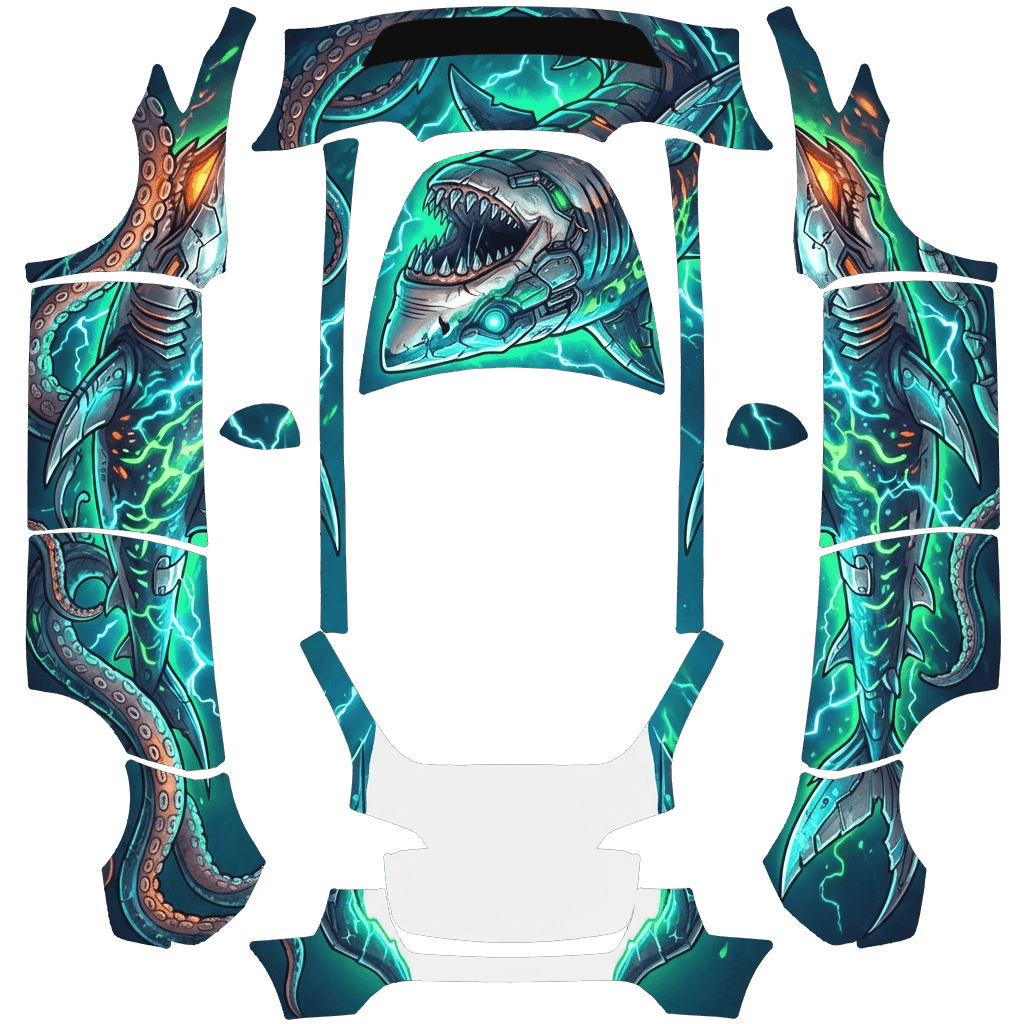 变异鲨鱼 Tesla Model Y wrap texture - 变异鲨鱼