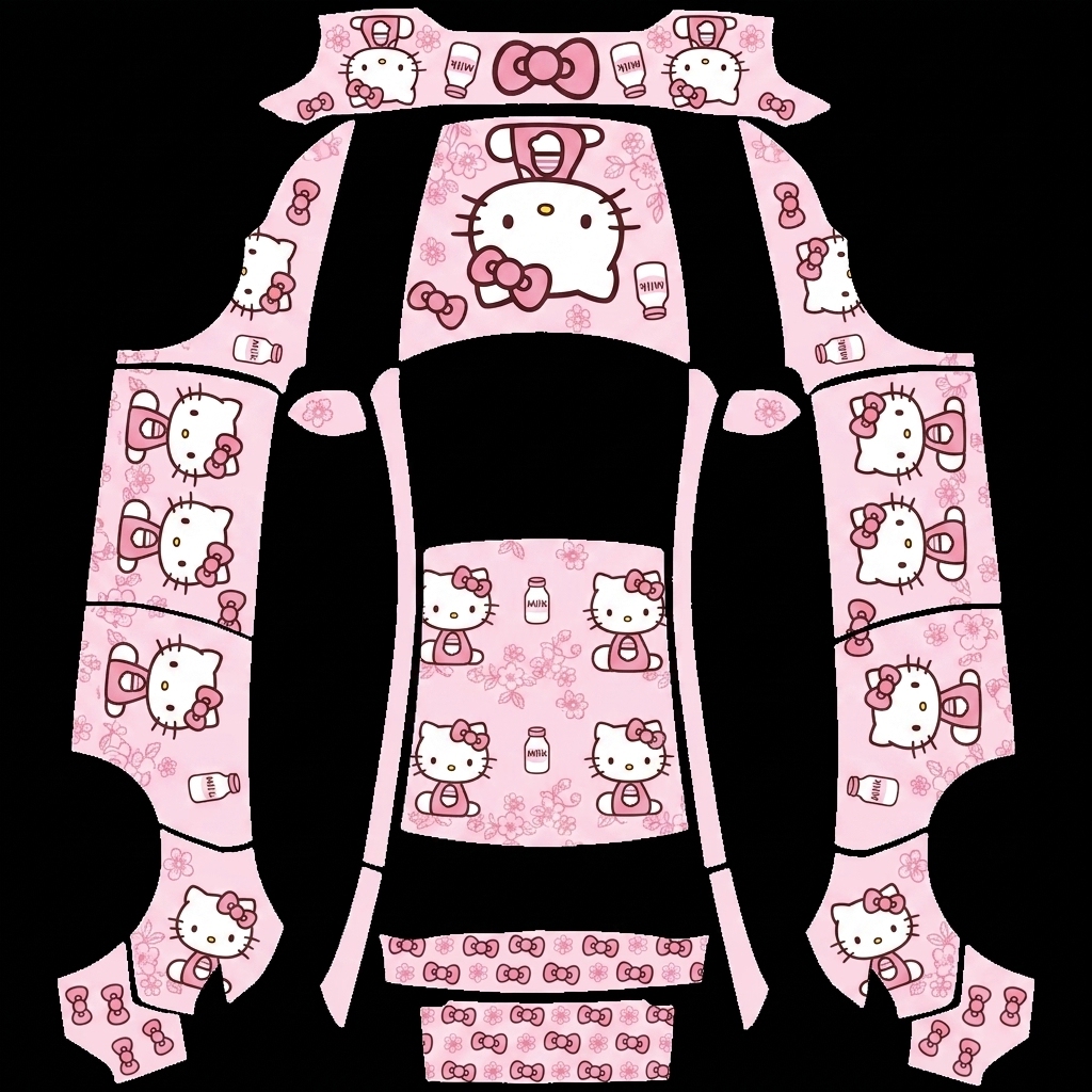 凯蒂粉梦 Tesla Model Y 焕新版 wrap texture - 要粉色helloKitty的