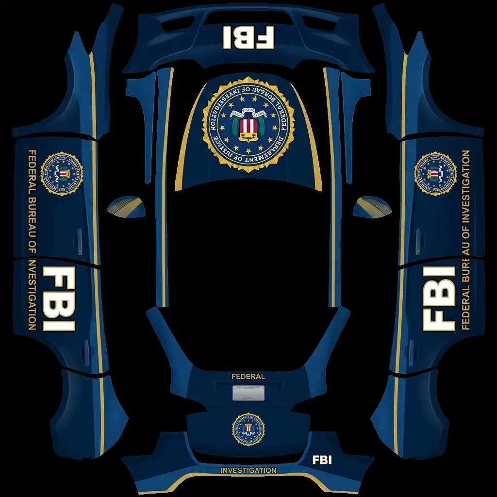 FBI 联邦特勤Y Tesla Model Y wrap texture - 美国FBI涂装