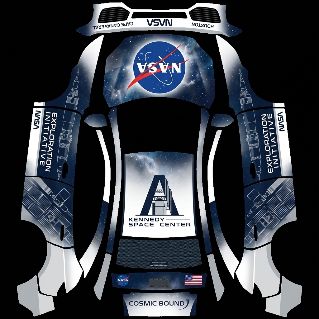 星际探索 Y Tesla Model Y 焕新版 wrap texture - 车身上有 NASA LOGO