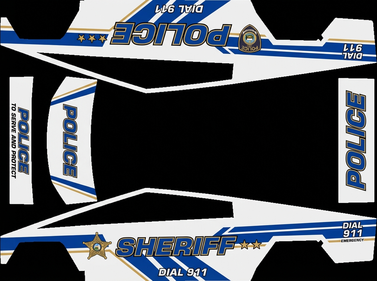 美国警车 Tesla Cybertruck wrap texture - 美国警车