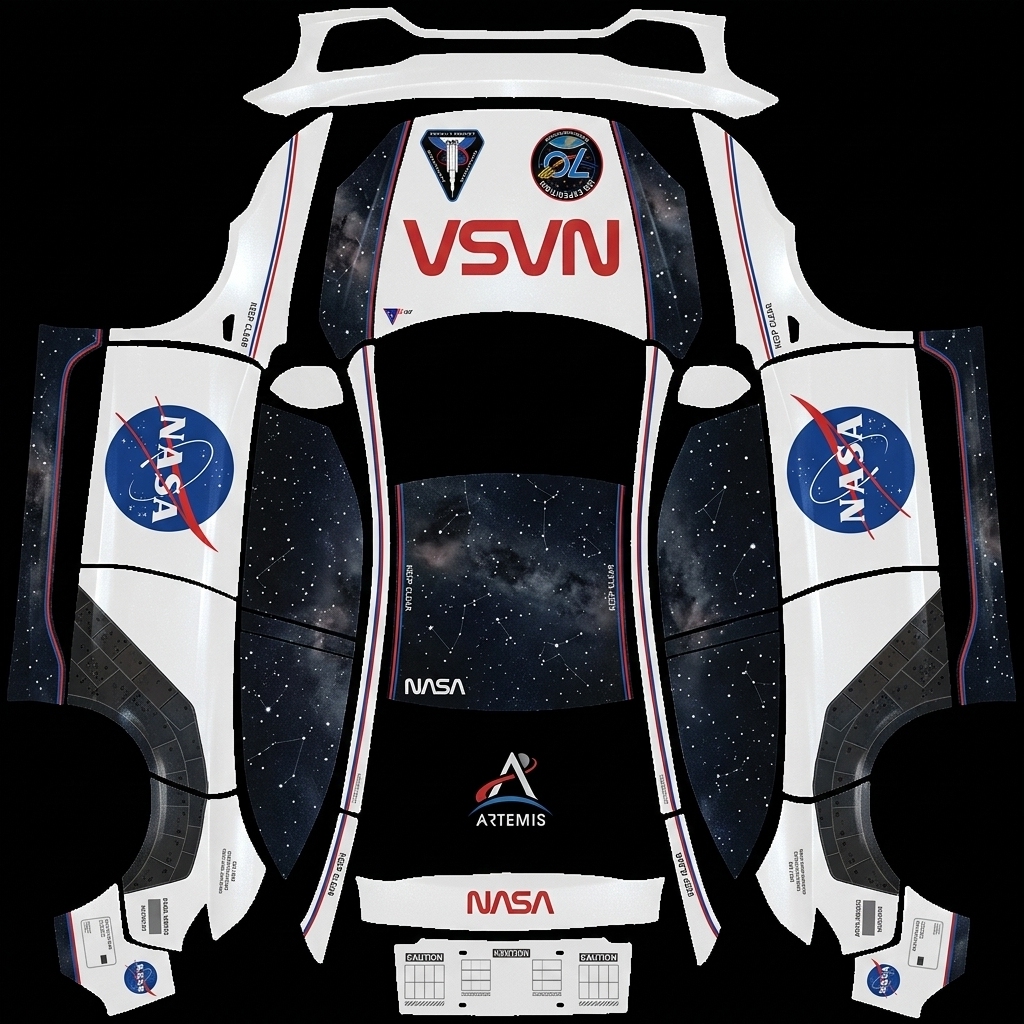 航天探索 Y Tesla Model Y 焕新版 wrap texture - NASA 车身涂装