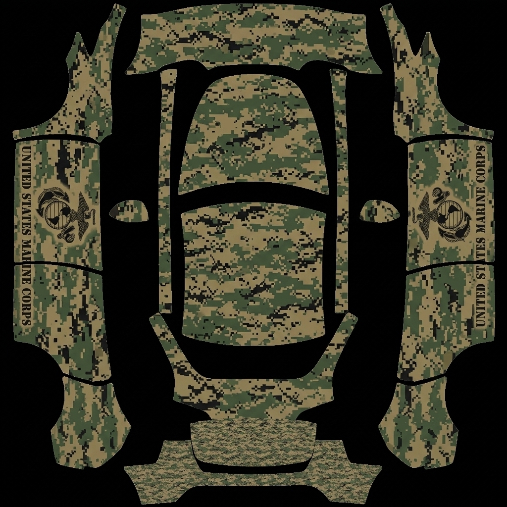 陆战Y魂 Tesla Model Y wrap texture - 美国海军陆战队 车身涂装