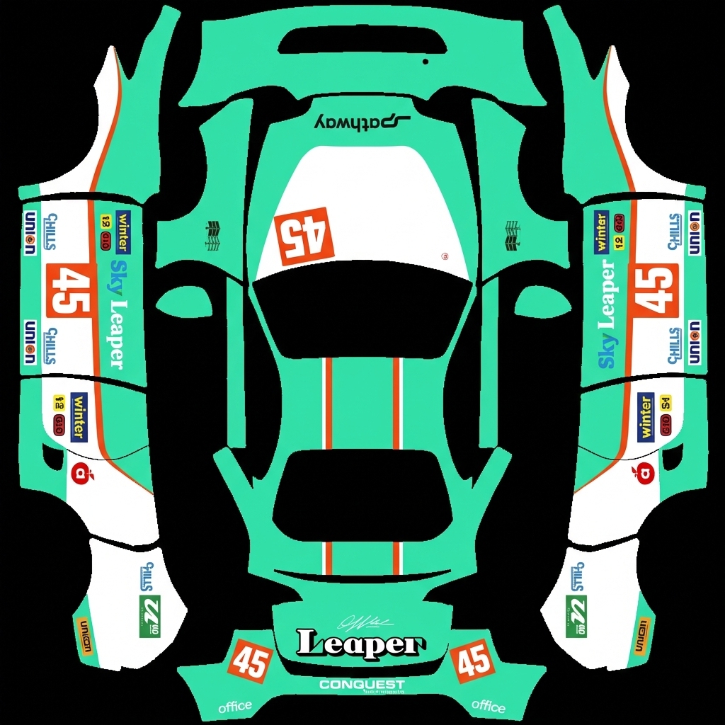 参考图片生成车身涂装 Tesla Model Y wrap texture - 参考图片生成车身涂装