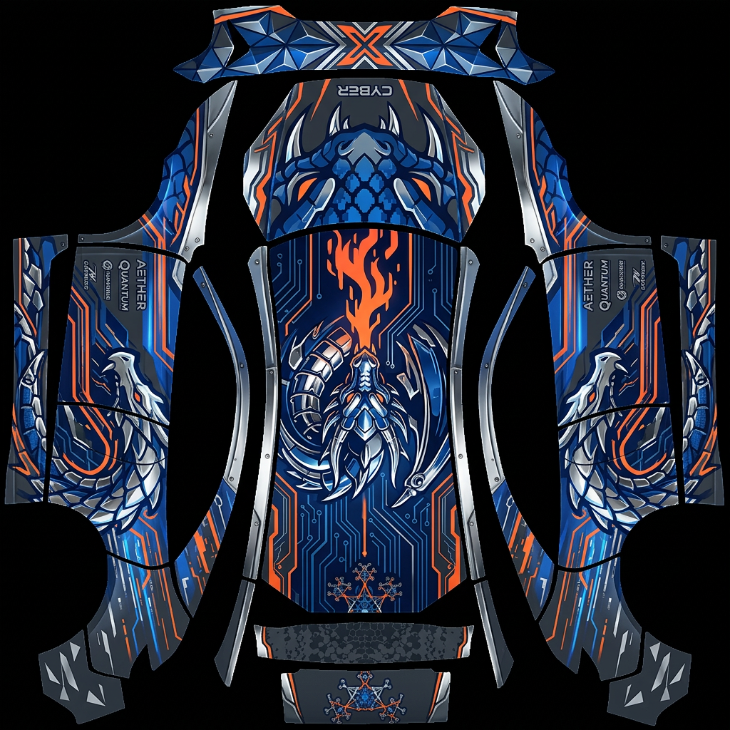 月光魅影 Tesla Model Y 焕新版 wrap texture - 参考这个图生成车身涂装