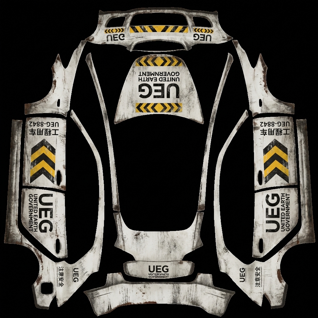 还原参考图的效果 Tesla Model 3 wrap texture - 还原参考图的效果