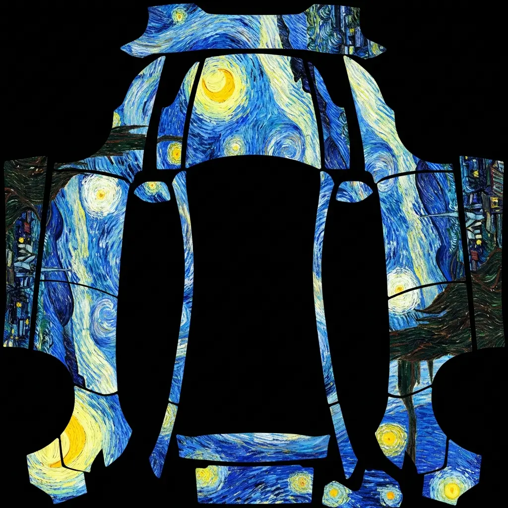 Astral Canvas Tesla Model Y Juniper Premium wrap texture - 梵高星空
