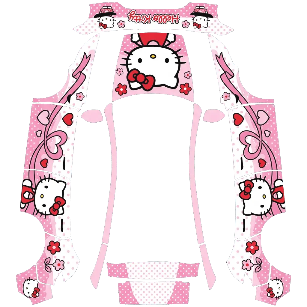 Pink Bow Racer Tesla Model Y Juniper Premium wrap texture - HelloKitty主题