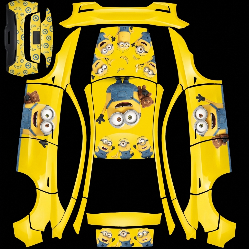 黄萌小黄人 Tesla Model Y 焕新版 wrap texture - 黄色车身，小黄人主题