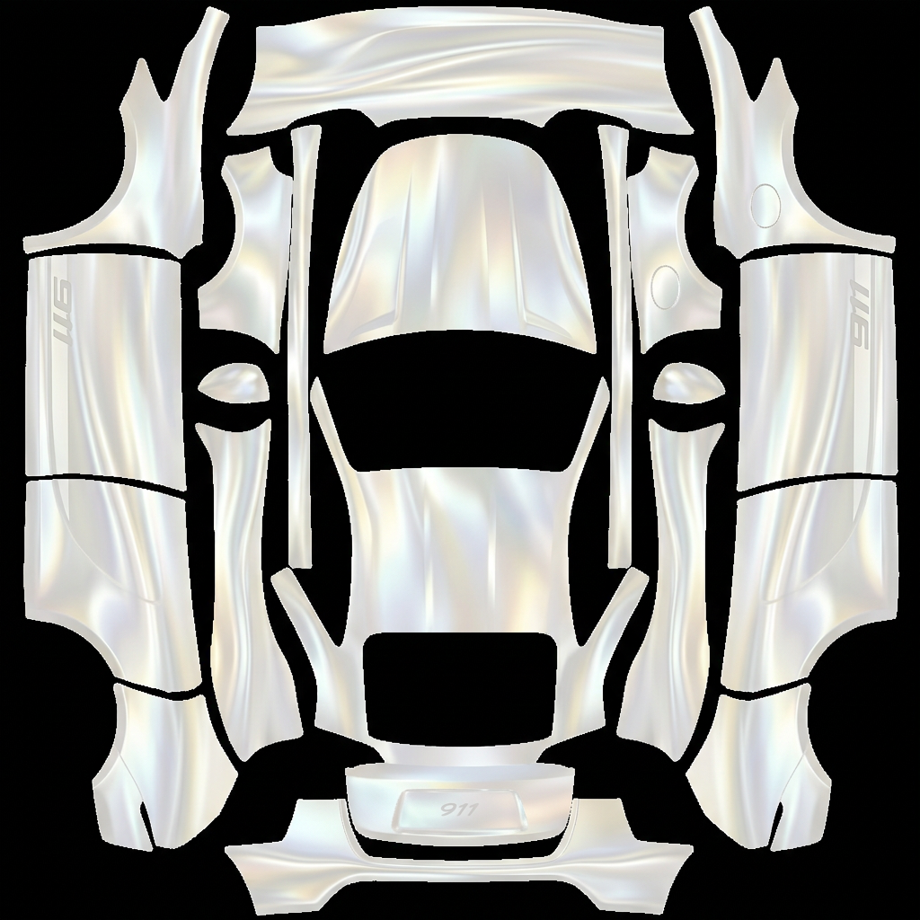 幻彩乳白 Tesla Model Y wrap texture - 酷炫的奶白色流光彩影，低调奢华上档次，光影下特别的酷