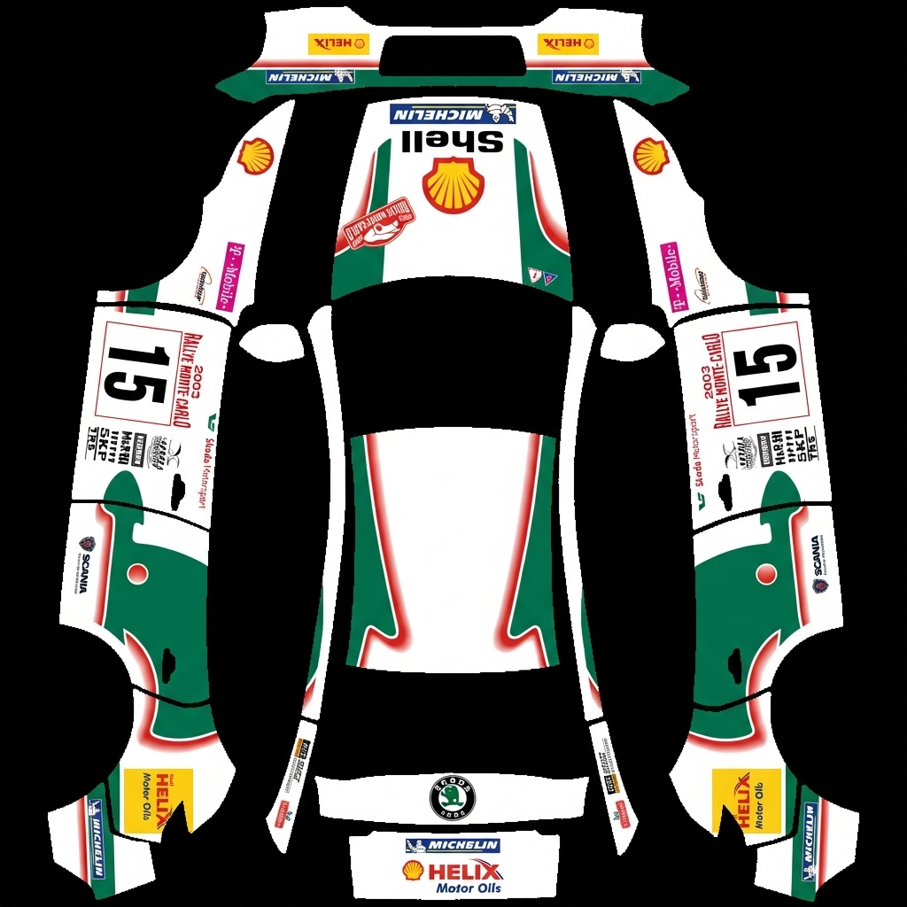 汽车拉力赛涂装风 Tesla Model Y 焕新版 wrap texture - 汽车拉力赛涂装