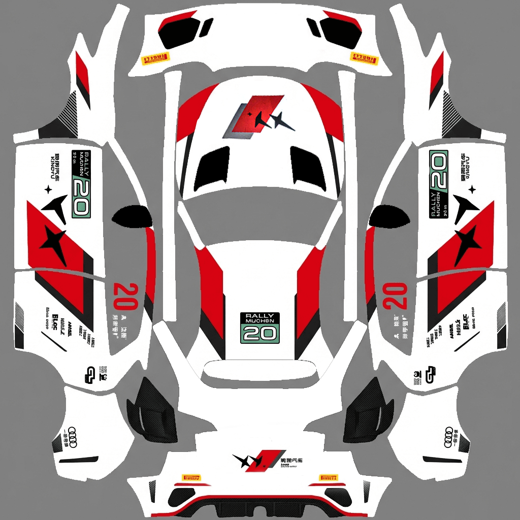 飞驰人生3 Tesla Model Y wrap texture - 生成跟参考图中的车尽可能一致的涂装