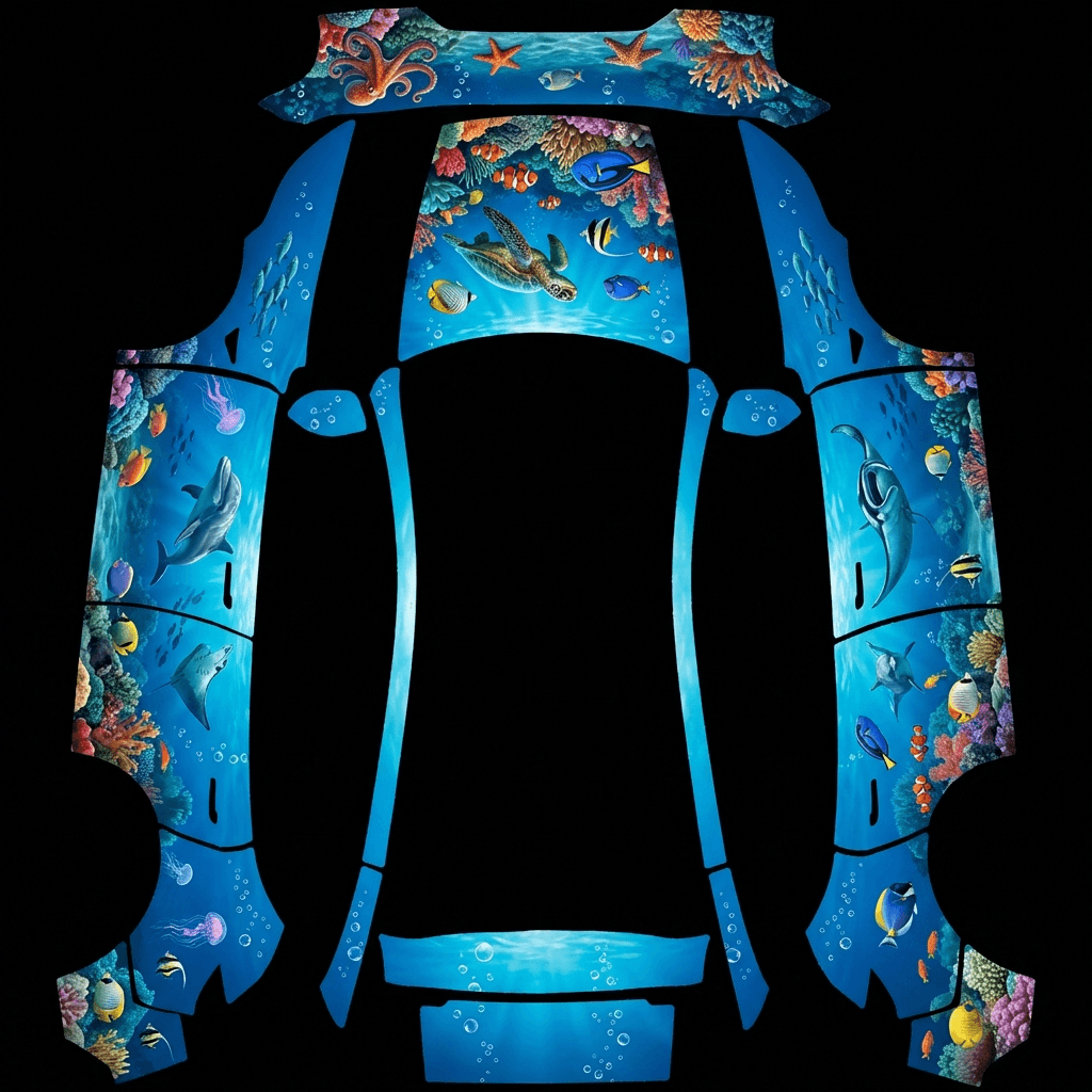 海底世界主题 Tesla Model Y 焕新版 wrap texture - 海底世界主题