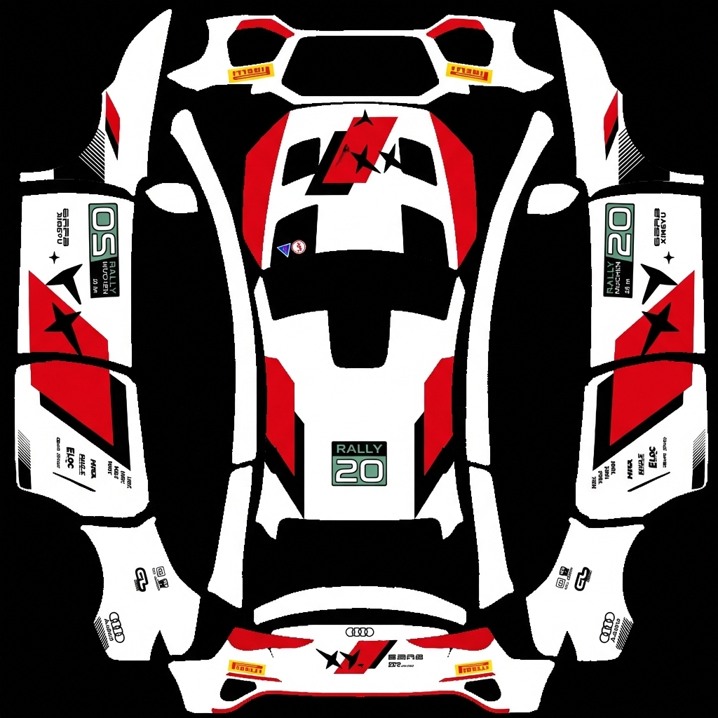 跟参考图中的车的涂装一致 Tesla Model Y L wrap texture - 跟参考图中的车的涂装一致