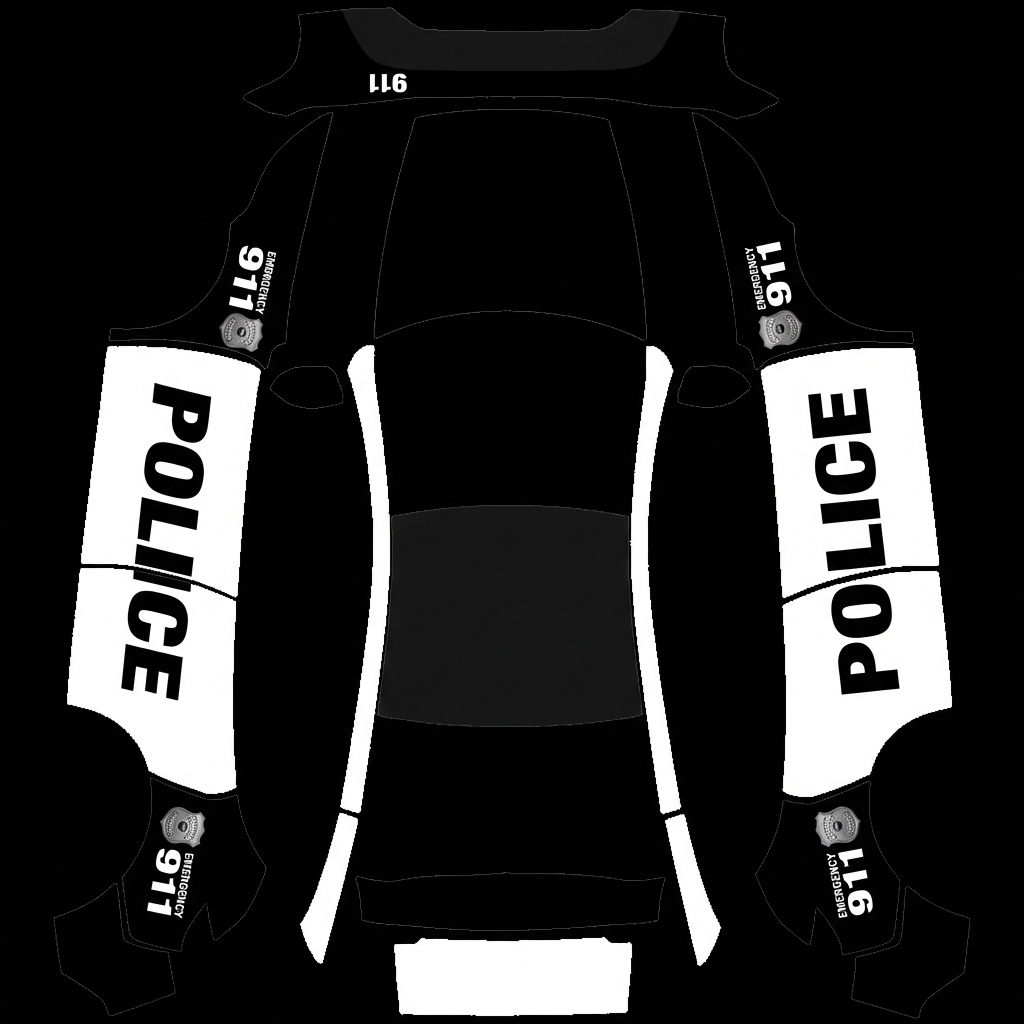 美国警车风 Tesla Model Y 焕新版 wrap texture - 美国警车