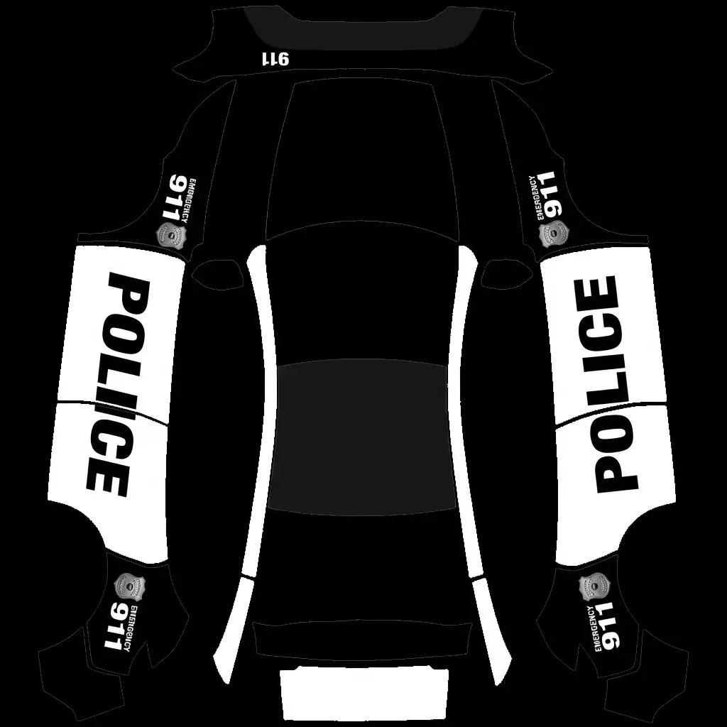 美国警车风 Tesla Model Y 焕新版 wrap texture - 美国警车
