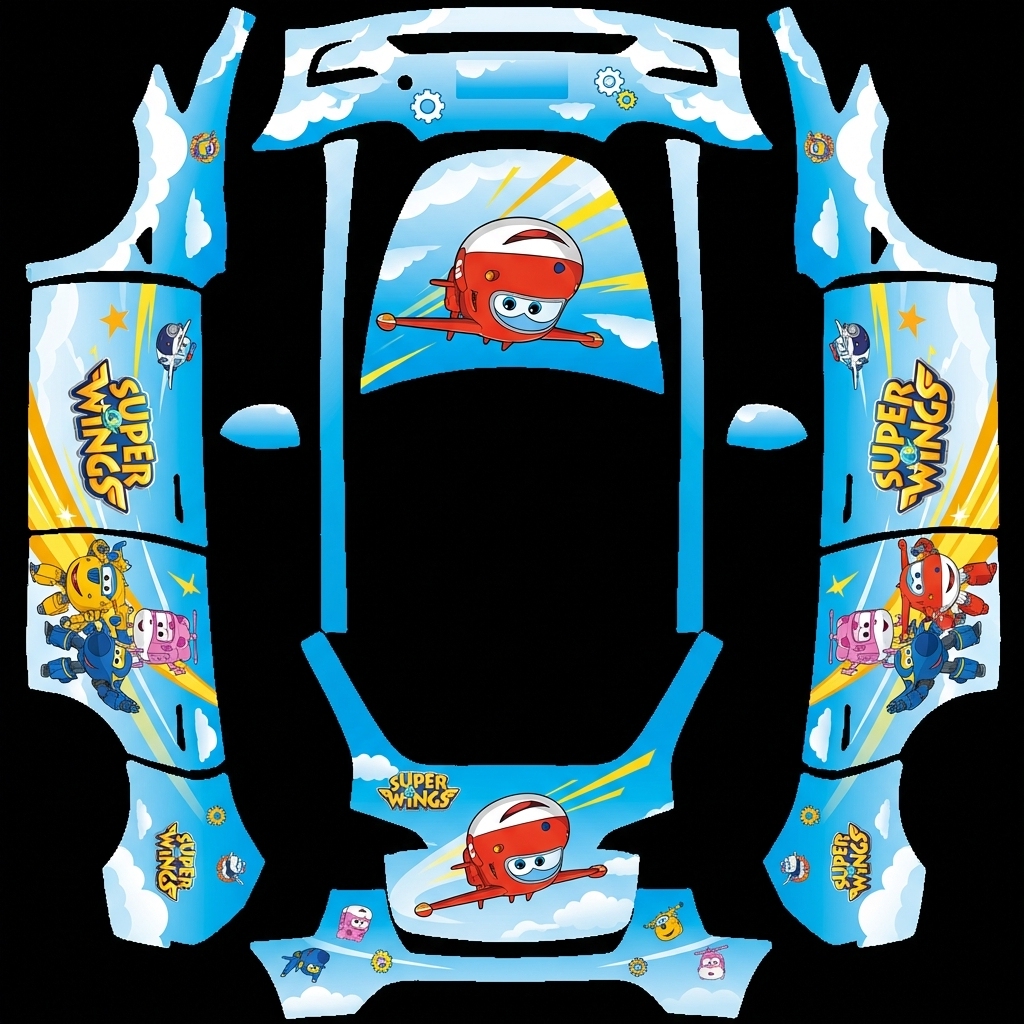 超级飞侠主题风 Tesla Model Y wrap texture - 超级飞侠主题