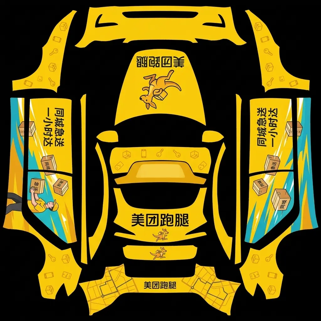 美团闪电骑士 Tesla Model 3 焕新版 wrap texture - 美团跑腿