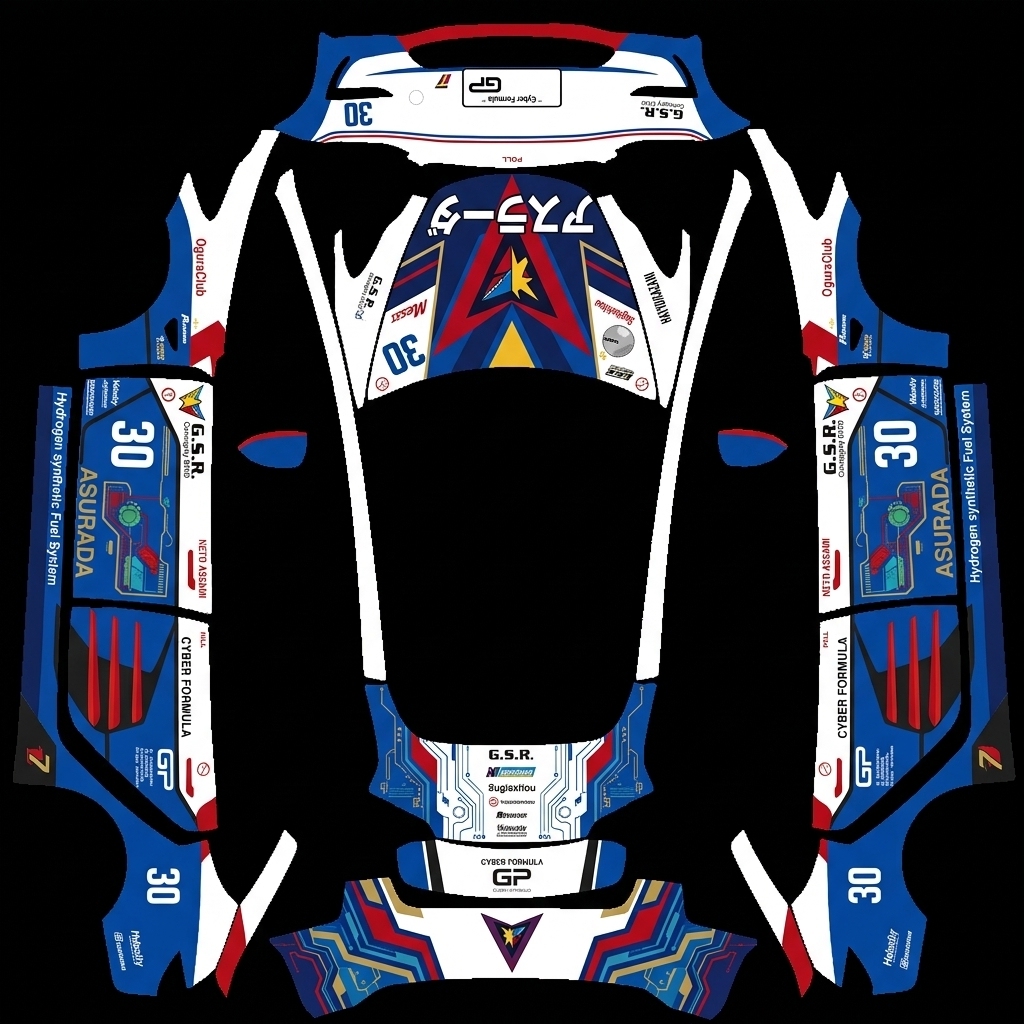 雷神 Tesla Model 3 wrap texture - 生成這幅圖