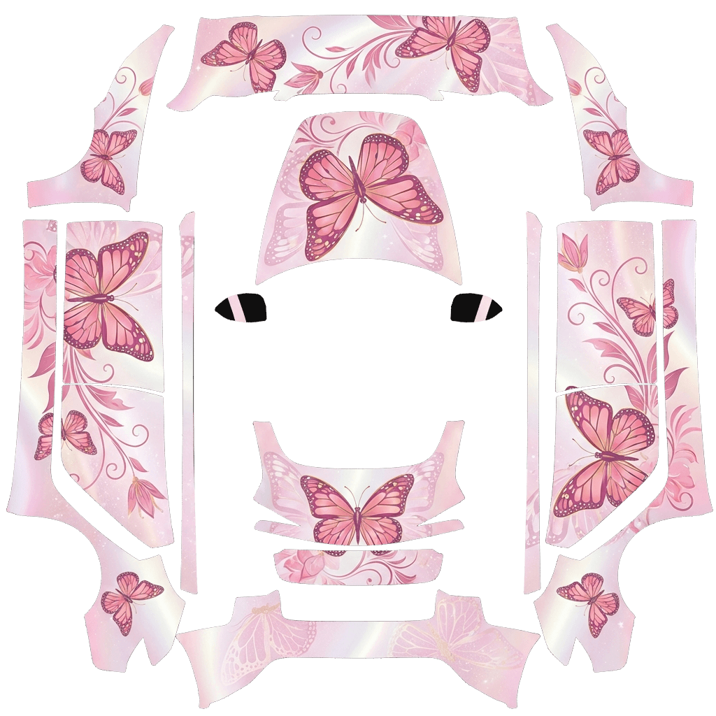 粉色蝴蝶主题 Tesla Model 3 焕新版 wrap texture - 粉色蝴蝶主题