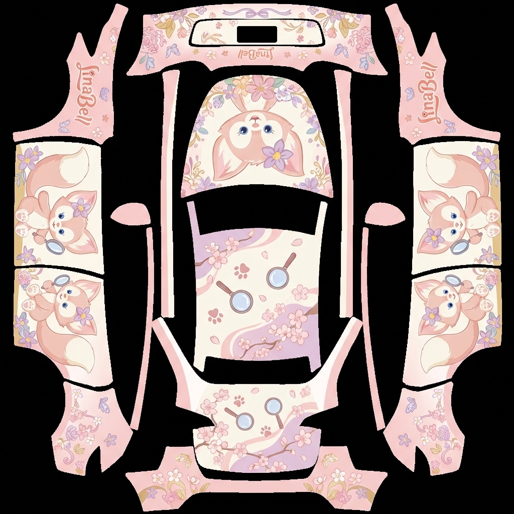 琳娜贝尔主题风 Tesla Model Y wrap texture - 琳娜贝尔主题