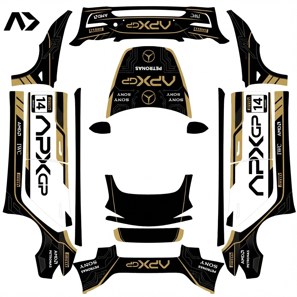 APXGP 赛道荣耀 Tesla Model 3 焕新版 wrap texture - 电影F1中 APXGP车队赛车车身涂装