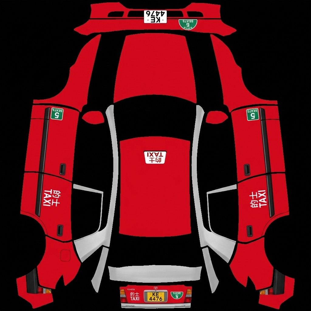 港风的士 Y Tesla Model Y 焕新版 wrap texture - 香港的士 车身涂装