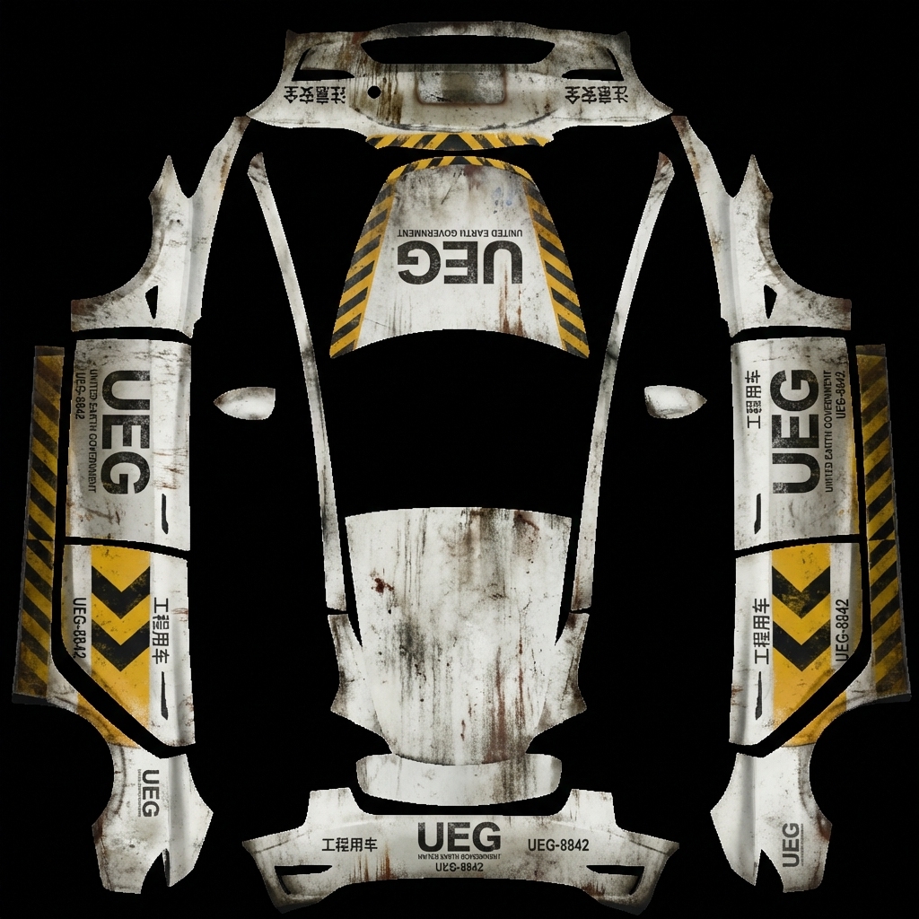 原本还原参考图的效果 Tesla Model 3 wrap texture - 原本还原参考图的效果