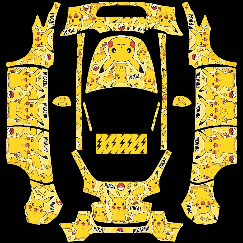 皮卡丘Y Tesla Model Y wrap texture - 满车都是皮卡丘