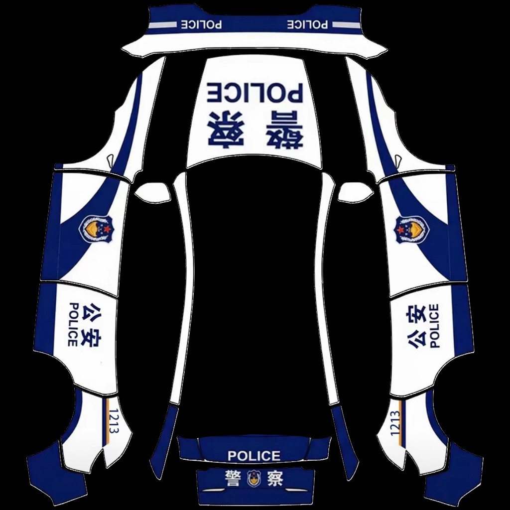 公安1号 Tesla Model Y 焕新版 wrap texture - DIY Sticker