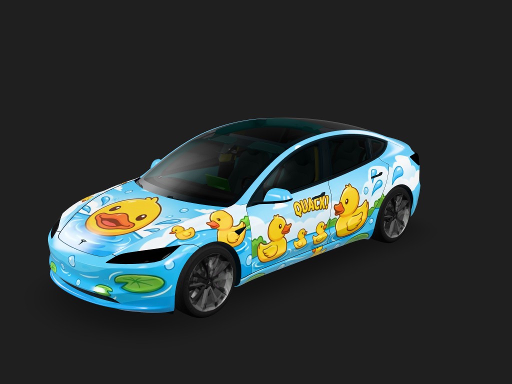 小黄鸭主题 Tesla Model 3 焕新版 wrap - 小黄鸭主题...