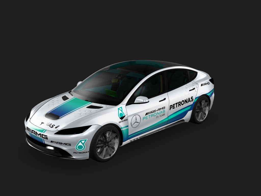 F1 梅赛德斯车队赛车涂装 Tesla Model 3 焕新版 wrap - F1 梅赛德斯车队赛车涂装...