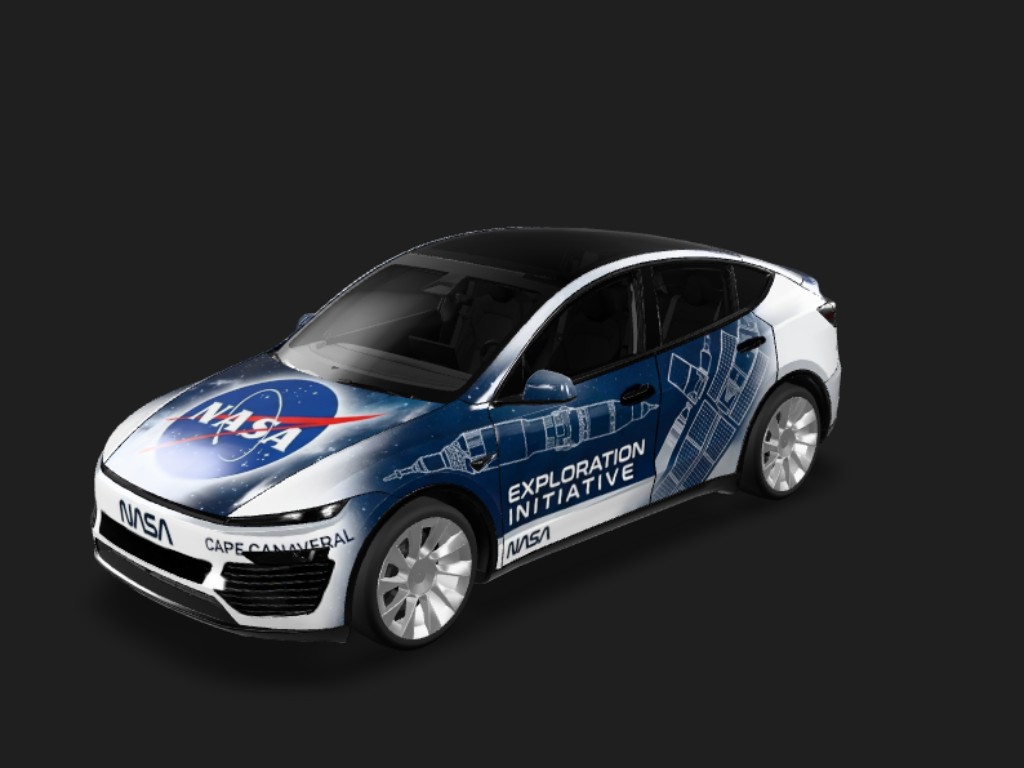 星际探索 Y Tesla Model Y 焕新版 wrap - 车身上有 NASA LOGO...