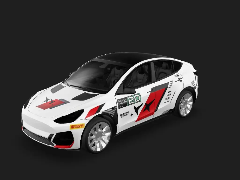 飞驰人生3 Tesla Model Y wrap - 生成跟参考图中的车尽可能一致的涂装...