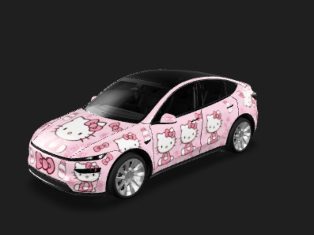 凯蒂粉梦 Tesla Model Y 焕新版 wrap - 要粉色helloKitty的...