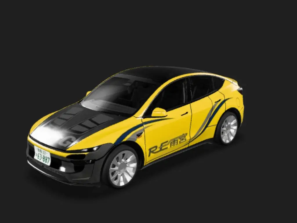頭文字Y Tesla Model Y 焕新版 wrap - 设计一款和《头文字D》里的马自达RX7一样的车衣涂装...