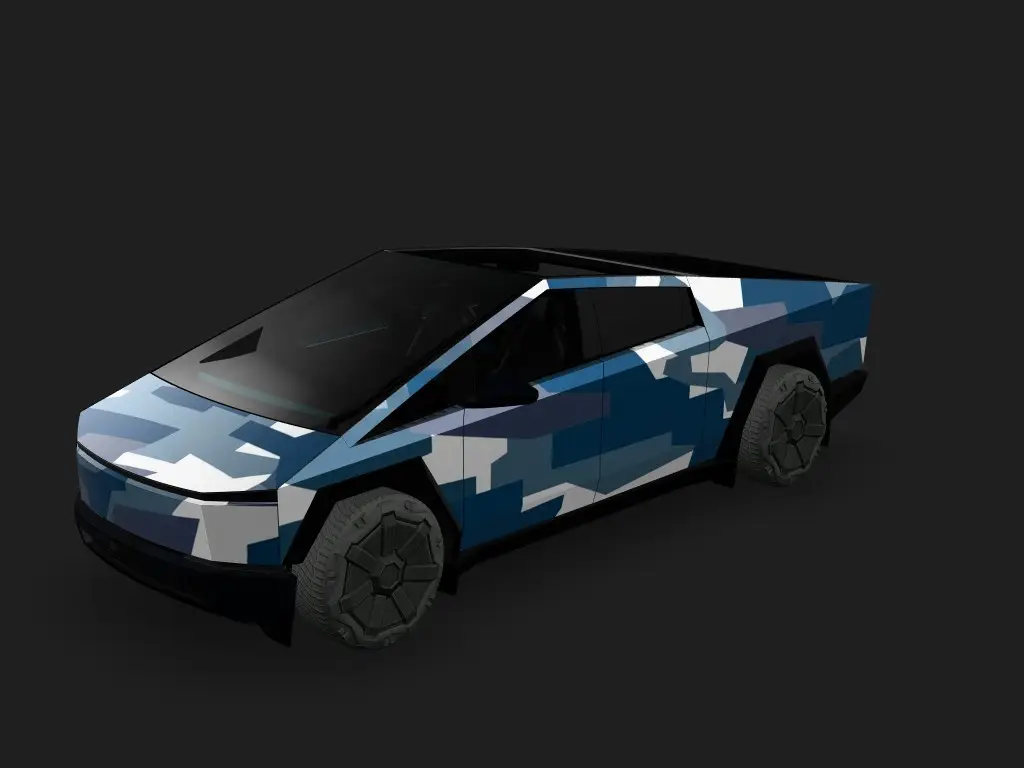 海军迷彩 Tesla Cybertruck wrap - 海军迷彩...