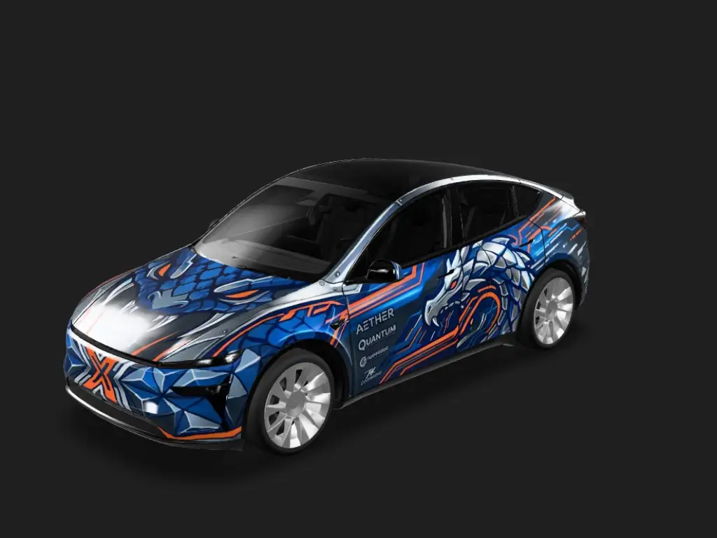 月光魅影 Tesla Model Y 焕新版 wrap - 参考这个图生成车身涂装...