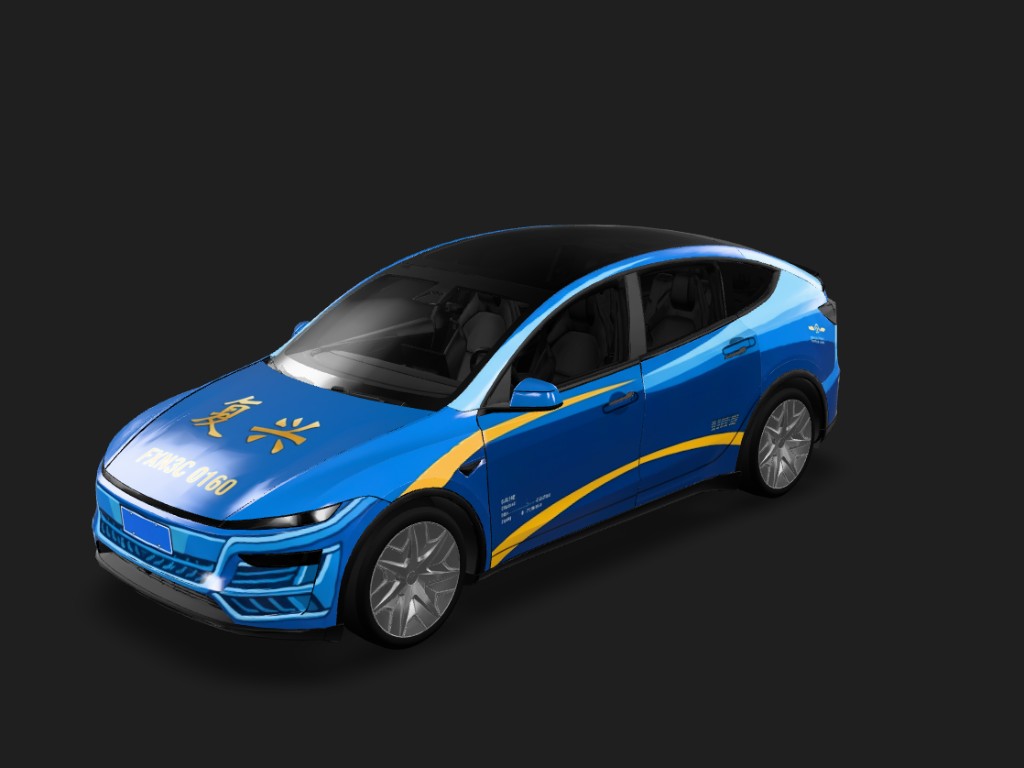 复兴·Y Tesla Model Y L wrap - 参考中国中车复兴系列内燃机车的样式，要有设计元素，以及给出的参考图进行设计。...