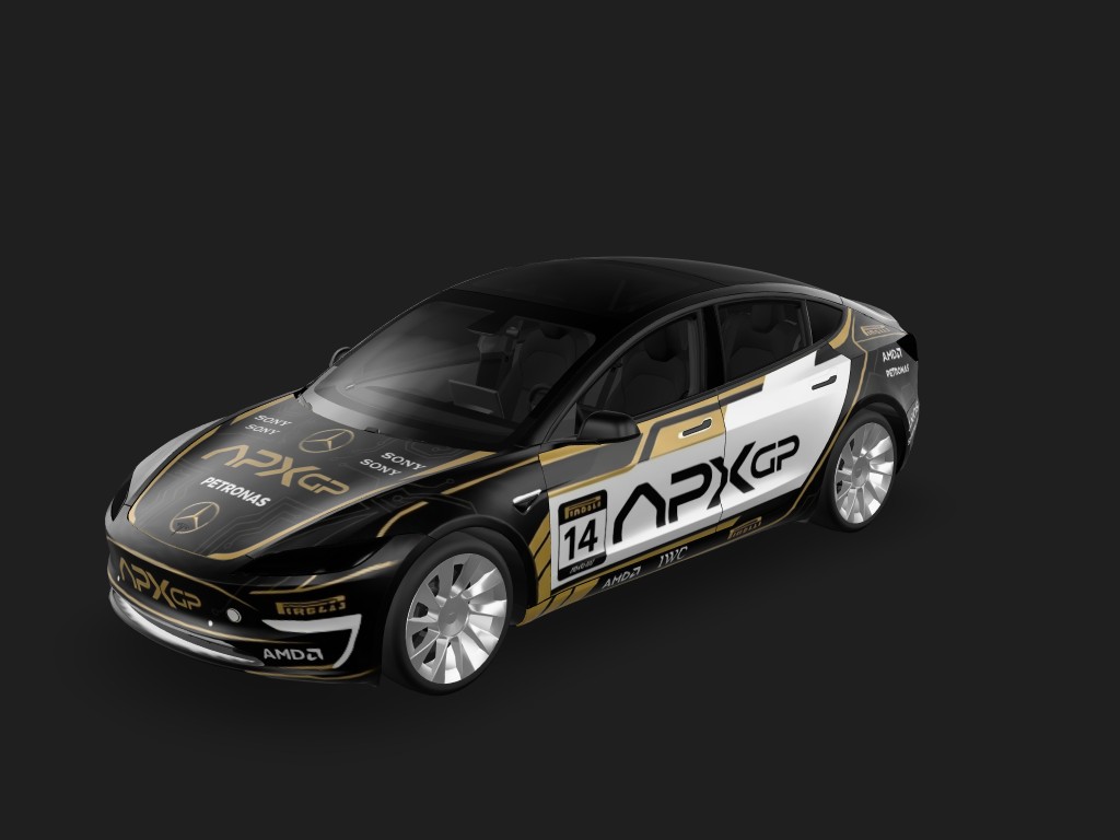APXGP 赛道荣耀 Tesla Model 3 焕新版 wrap - 电影F1中 APXGP车队赛车车身涂装...