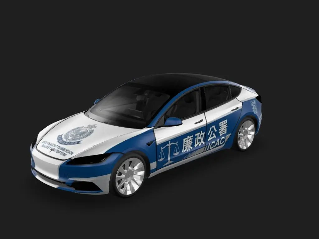 廉政专车 Tesla Model 3 焕新版 wrap - 廉政公署公务用车涂装...