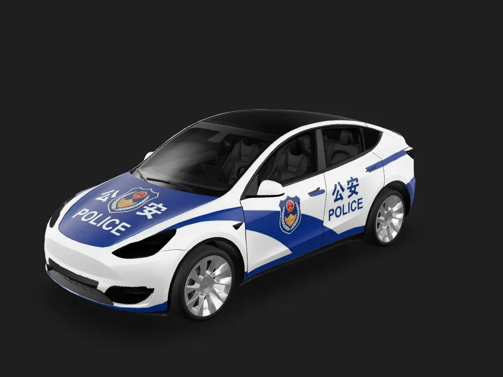 中国警车同款车衣 Tesla Model Y wrap - 中国警车同款车衣...