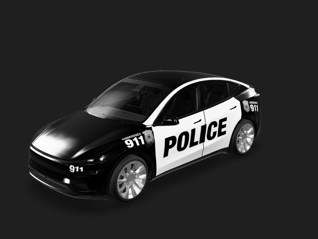 美国警车风 Tesla Model Y 焕新版 wrap - 美国警车...