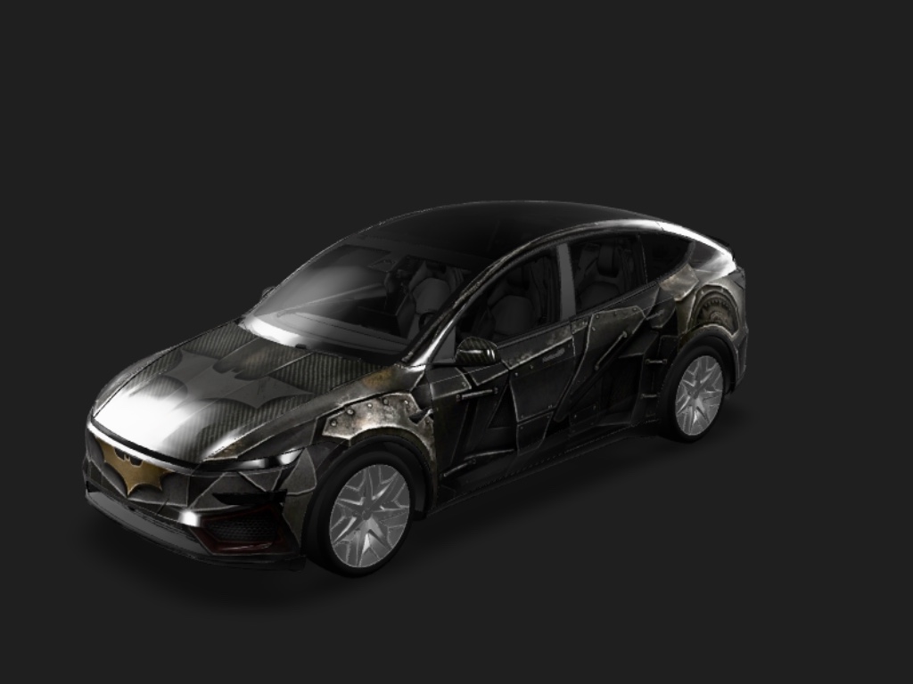 哥谭战甲 Tesla Model Y L wrap - 蝙蝠侠的战车涂装...