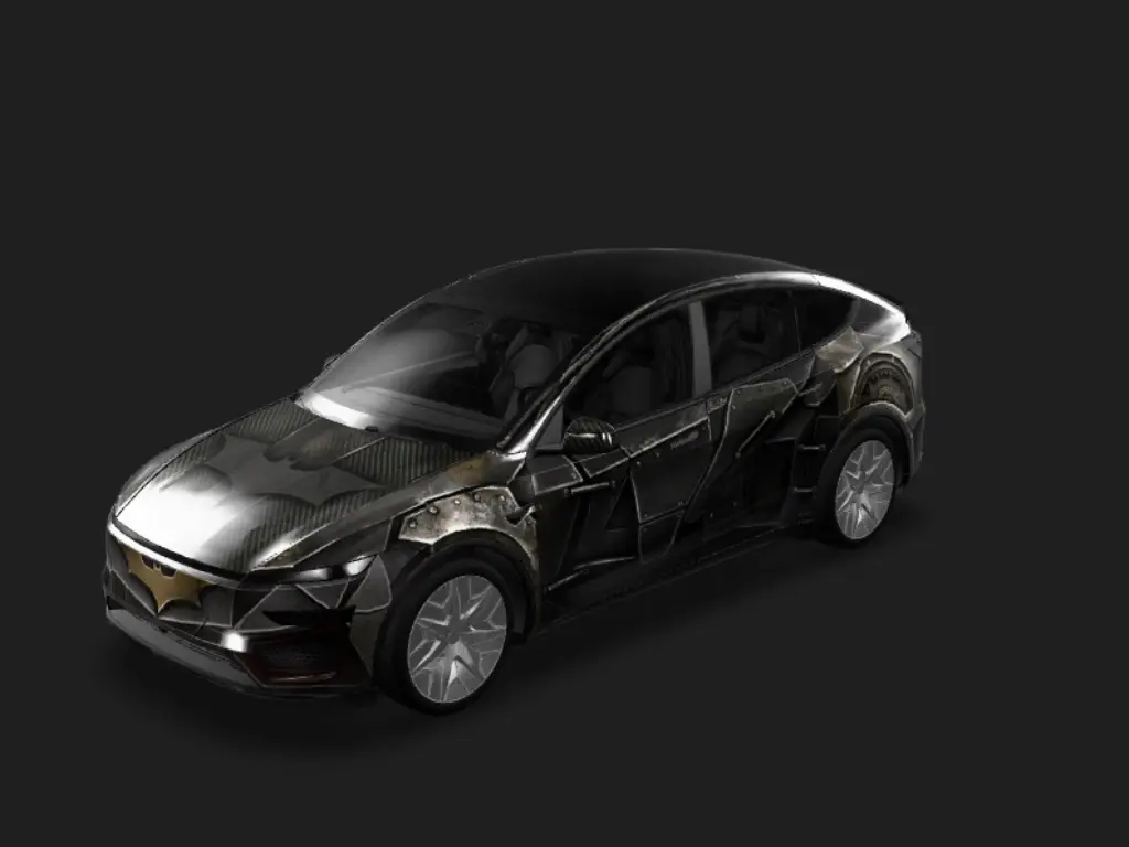 哥谭战甲 Tesla Model Y L wrap - 蝙蝠侠的战车涂装...