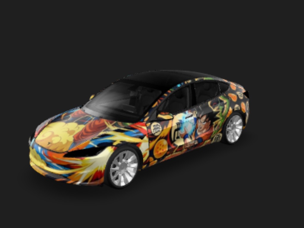悟空赛亚 Model 3 Tesla Model 3 焕新版 wrap - 七龙珠悟空主题...