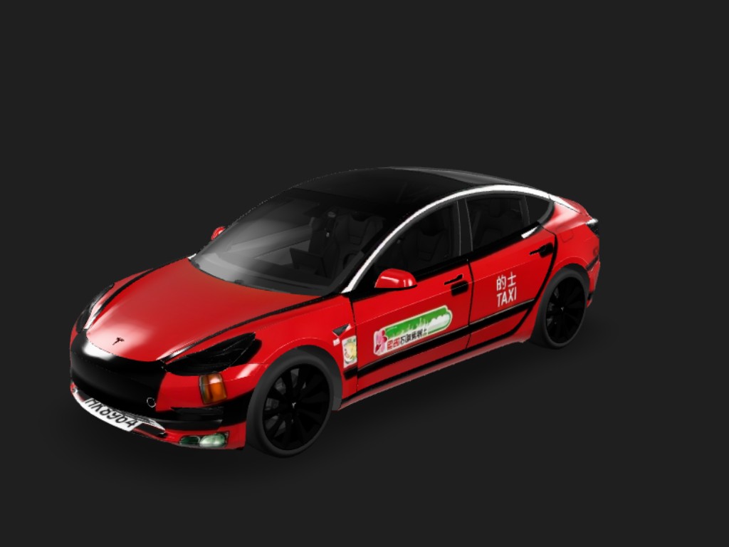 香港的士(紅的) Tesla Model 3 wrap - DIY Sticker...