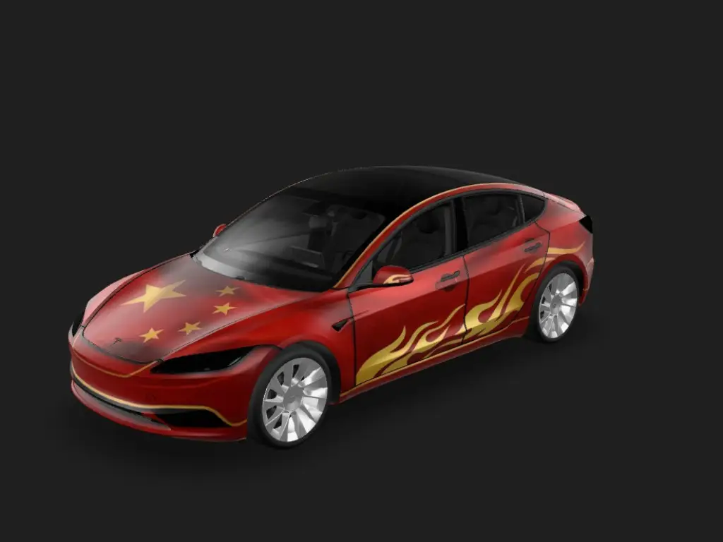 五星荣耀 Tesla Model 3 焕新版 wrap - 五星红旗...